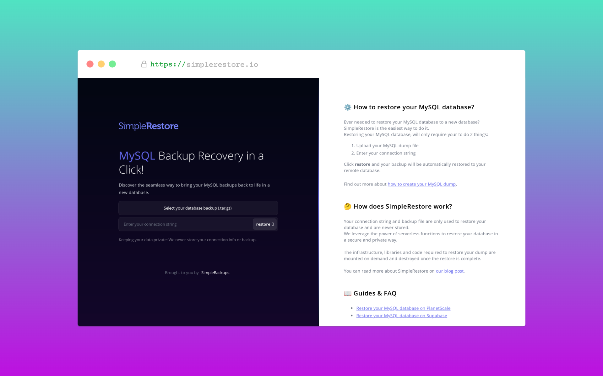 Introducing SimpleRestore: Our Solution to Simplify MySQL Database Restoration